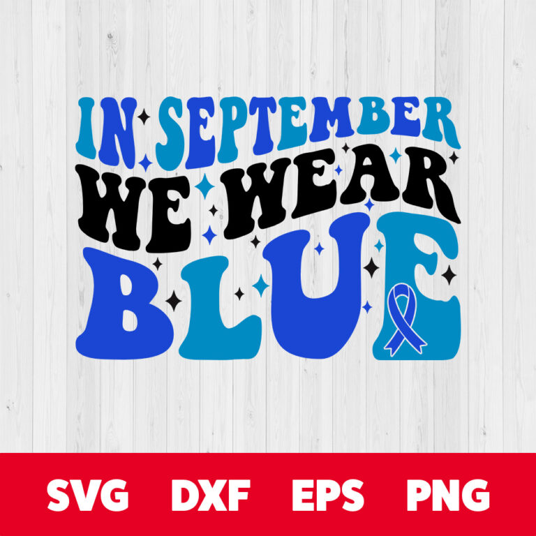 In September We Wear Blue SVG Blue Ribbon Hydrocephalus Awareness Design PNG 1