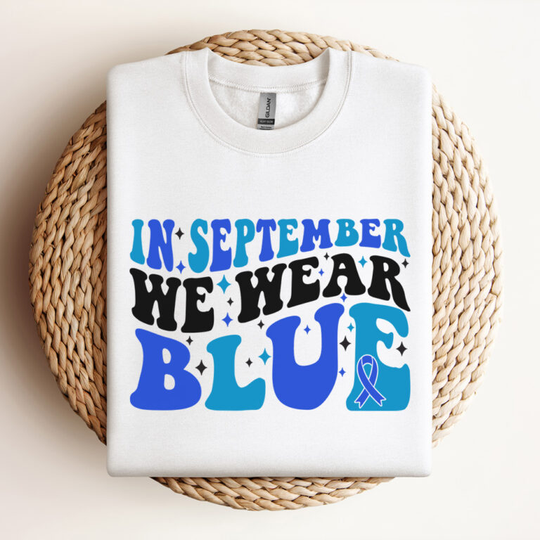 In September We Wear Blue SVG Blue Ribbon Hydrocephalus Awareness Design PNG 3
