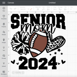 Senior Football Mom 2024 SVG Leopard Heart Graduation T shirt Design PNG 2