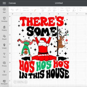 Theres Some Hos Hos Hos In This House SVG Funny Twerking Santa T shirt Design SVG PNG 2
