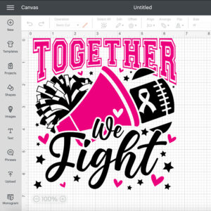 Together We Fight SVG Sports Breast Cancer Awareness SVG PNG Cut Files 2