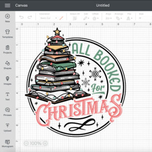 All Booked For Christmas Books Tree T shirt Digital Design SVG PNG 2
