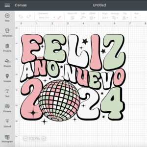 Feliz Ano Nuevo 2024 SVG New Year Eve Ball T shirt Spanish Color Digital Design SVG PNG 2
