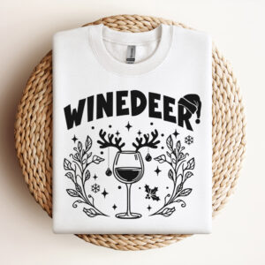 Winedeer Reinbeer SVG Christmas Couples Matching Black T shirts Digital Designs 3