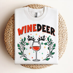Winedeer Reinbeer SVG Christmas Couples Matching T shirts Digital Designs in White 3