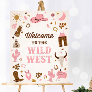 1 Cowgirl Birthday Party Welcome To The Wild West Sign Wild West Cowgirl Rodeo Birthday Party Southwestern Ranch Decor Instant Download U8 1