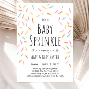 1 Editable Baby Sprinkle Shower Invitation Baby Shower Coed Shower Gender Neutral Confetti Sprinkles