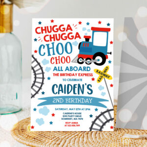 1 Editable Chugga Chugga Choo Choo Train Birthday Invitation Chugga Chugga Choo Choo Party Choo Choo Train Party