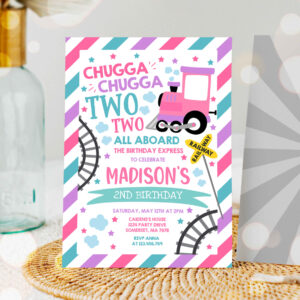 1 Editable Chugga Chugga Two Two Train Birthday Invitation Chugga Chugga Choo Choo Party Two Two Train Party Invite Instant Download TC 1