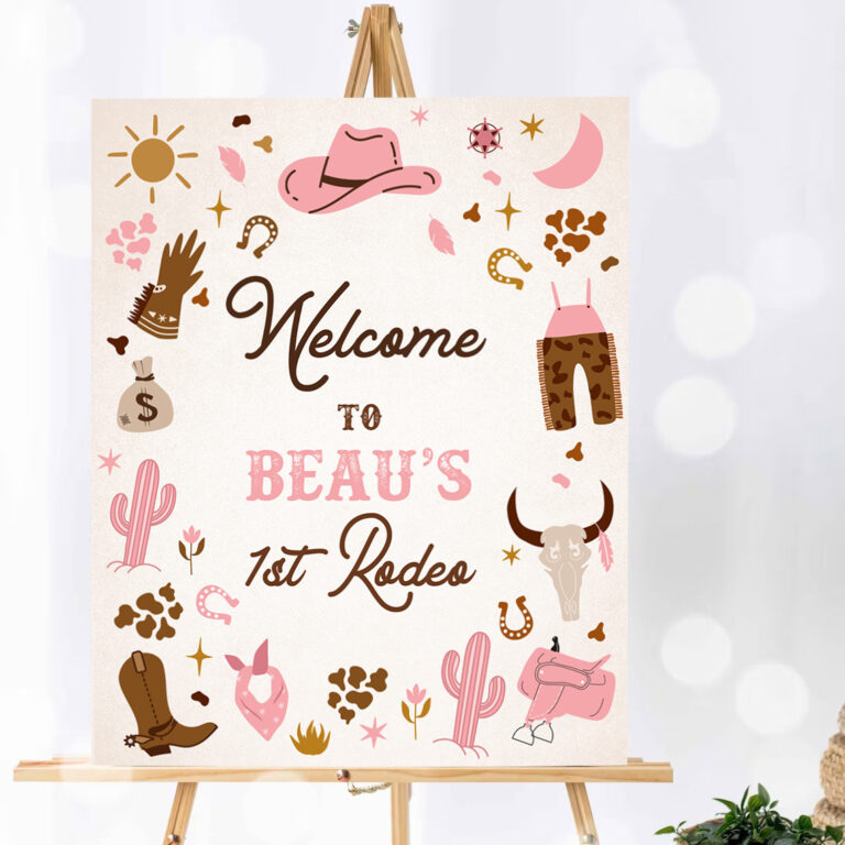 1 Editable Cowgirl Birthday Party Welcome Sign Wild West Cowgirl Rodeo Birthday Party Southwestern Ranch Birthday Decor Instant Download U8 1