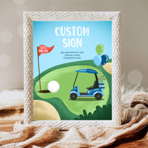1 Editable Custom Sign Golf Birthday Party Hole in One Birthday Par tee Golf Table Sign Decoration 8x10 Instant Download PRINTABLE 0405 1