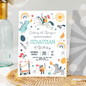 1 Editable Dragon Birthday Party Invitation Dragons And Knights Birthday Mythical Magical Creatures Birthday Party