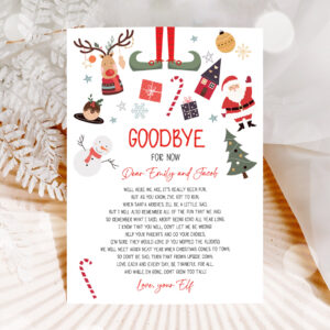 1 Editable Elf Goodbye Letter Departure Letter Christmas Goodbye from Your Elf Christmas Elf Letter Santa Claus Christmas Poem Printable Template 0496 1