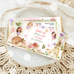 1 Editable Fairy Candy Bar Wrapper Fairy Chocolate Bar Labels Fairy Birthday Favors Forest Garden Girl Download Corjl Template Printable 0438 1