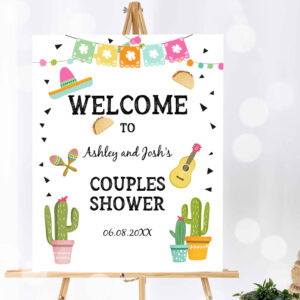 1 Editable Fiesta Cactus Welcome Sign Couples Shower Welcome Cactus Mexican Succulent Taco Bout Love Succulent Corjl Template Printable 0161 1
