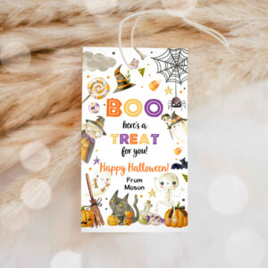 1 Editable Halloween Favor Tags Boo Gift Tag Costume Party Trick Or Treat Favor Tags Ghost Treat Tag Download Printable Corjl 0261 0475 1