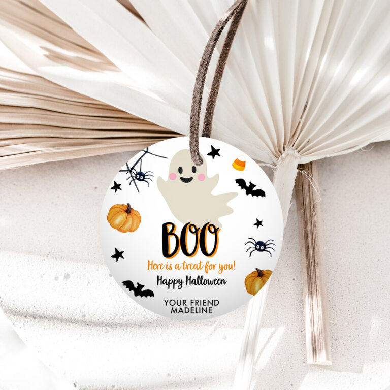 1 Editable Halloween Favor Tags Boo Gift Tags Costume Trick Or Treat Sticker Birthday Party Download Printable Template Corjl 0418 0261 1