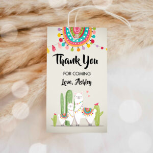 1 Editable Llama Favor Tags Baby Shower Birthday Llama Thank You Tags Fiesta Cactus Alpaca Mexican Gender Neutral Download Corjl Template 0079 1