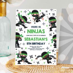 1 Editable Ninja Birthday Invitation Karate Birthday Invitation Warrior Birthday Party Martial Arts Ninja Party