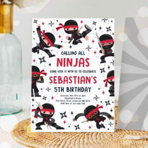 1 Editable Ninja Birthday Party Invitation Karate Birthday Invitation Warrior Birthday Party Martial Arts Ninja Party Instant Download CR4 1