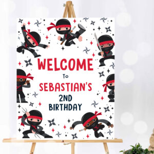 1 Editable Ninja Birthday Party Welcome Sign Karate Birthday Welcome Sign Warrior Birthday Party Martial Arts Ninja Party Instant Download CR4 1