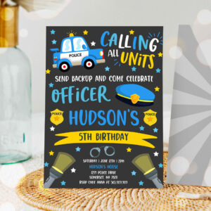 1 Editable Police Invitation Police Birthday Invite Police Officer Invitation Cop Invite Policeman Party Police Party