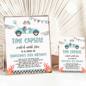 1 Editable Two Fast Birthday Time Capsule Matching Note Card Race Car Race Car Two Fast 2 Birthday 2nd Birthday Instant Download E5 1