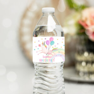 1 Editable Unicorn Water Bottle Labels Unicorn Birthday Girl Magical Unicorn Party Decor Rainbow Printable Bottle Labels Template Corjl 0336 1