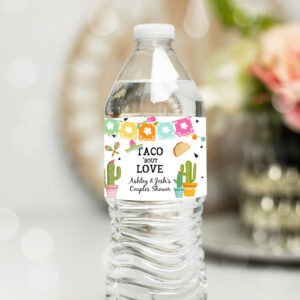 1 Editable Water Bottle Labels Fiesta Couples Shower Taco Bout Love Cactus Mexican Printable Bottle Labels Succulent Template Corjl 0161 1