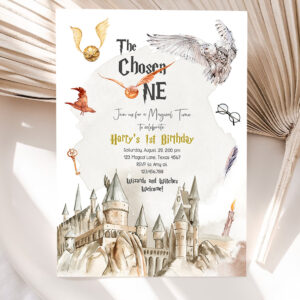 1 Editable Wizard Birthday Invitation Chosen One Birthday Invite Castle Boy School Wizard Party Download Printable Template Digital Corjl 0440 1