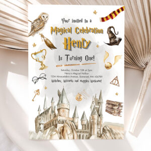 1 Editable Wizard Birthday Invitation Magical Wizardry School Birthday Party Witches Wizard Magical Birthday Party 1