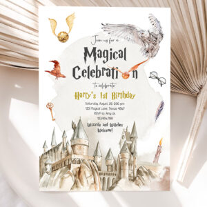 1 Editable Wizard Birthday Invitation Magical Wizardry School Birthday Witches Wizard Magical Birthday Download Printable Template Corjl 0440 1