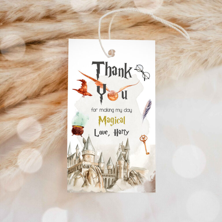1 Editable Wizard Favor Tags Wizard Thank You Tag Wizard Birthday Gift Tag Wizard Baby Shower Wizardry Magical Digital Corjl Template 0440 1