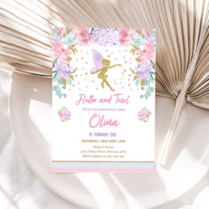 1 Fairy Invitation Fairy Birthday Invitation Whimsical Enchanted Pixie Party Magical Floral Fairy Party 1