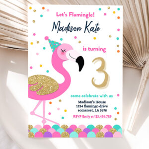 1 Flamingo Birthday Invitation Flamingo Invitation Flamingo Pool Party Invitation Flamingo Party Luau Party 1