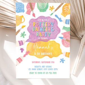1 Pottery Painting Party Invitation Painting Birthday Invitation Art Party Invitation 1