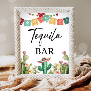 1 Tequila Bar Fiesta Table Sign Mexican Drinks Cactus Succulent Birthday Baby Bridal Shower Decor Mexican 8x10 Instant Download Printable 0404 1