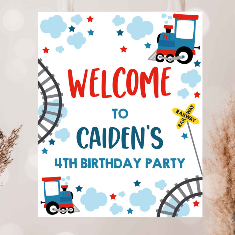 2 Choo Choo Train Birthday Party Welcome Sign Train Birthday Party Chugga Chugga Train Welcome Sign Train Party Instant Editable Download TC 1