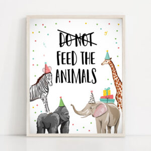 2 Dont Feed The Animals Birthday Sign Party Animals Decor Safari Birthday Wild One Animals Table Sign Zoo Party Jungle PRINTABLE 0142 1