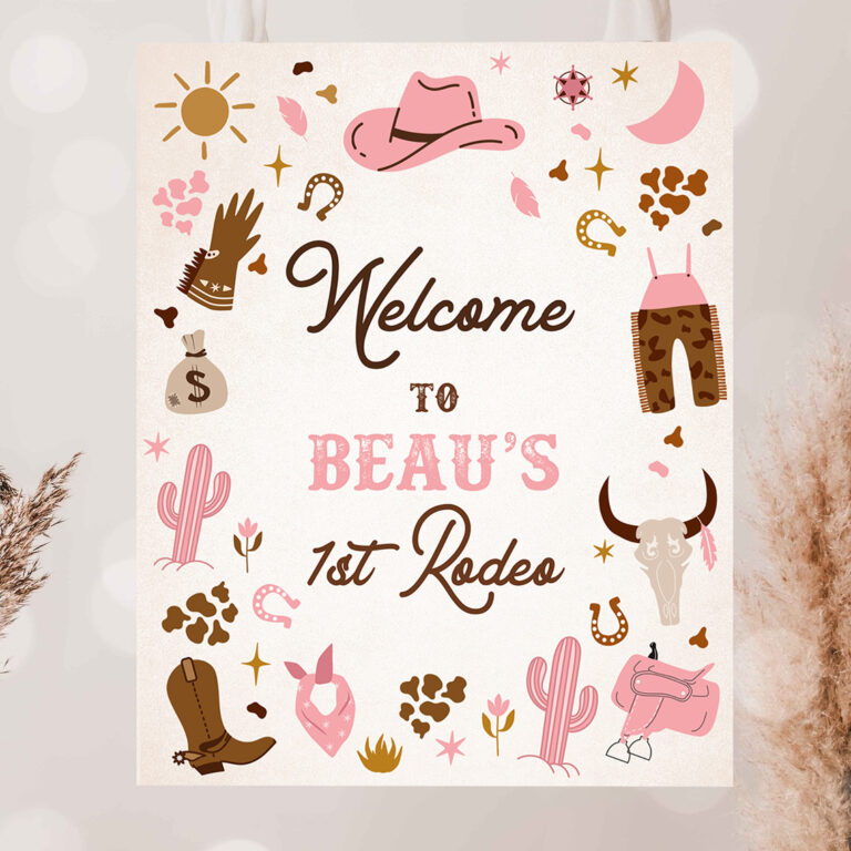 2 Editable Cowgirl Birthday Party Welcome Sign Wild West Cowgirl Rodeo Birthday Party Southwestern Ranch Birthday Decor Instant Download U8 1