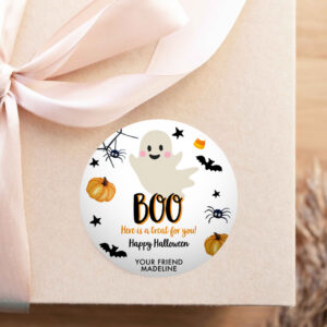 2 Editable Halloween Favor Tags Boo Gift Tags Costume Trick Or Treat Sticker Birthday Party Download Printable Template Corjl 0418 0261 1