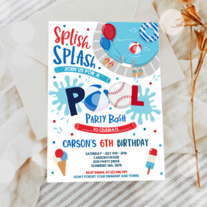 2 Editable Soccer Pool Party Invitation Sports Summer Pool Party Sports Pool BBQ Birthday Party Pool Party Birthday