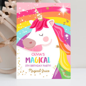 2 Editable Unicorn Capri Sun Labels Juice Pouch Labels Magical Unicorn Birthday Party Girl Pink Rainbow Download Corjl Template Printable 0323 1