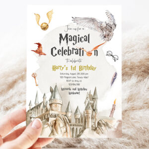 2 Editable Wizard Birthday Invitation Magical Wizardry School Birthday Witches Wizard Magical Birthday Download Printable Template Corjl 0440 1