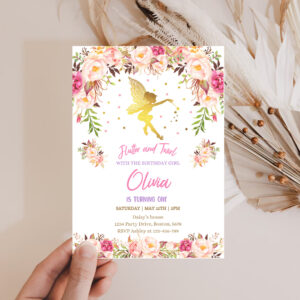 2 Fairy Invitation Fairy Birthday Invitation Rustic Floral Fairy Invitation Magical Floral Fairy Party 1