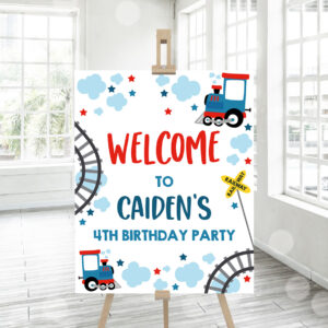 3 Choo Choo Train Birthday Party Welcome Sign Train Birthday Party Chugga Chugga Train Welcome Sign Train Party Instant Editable Download TC 1
