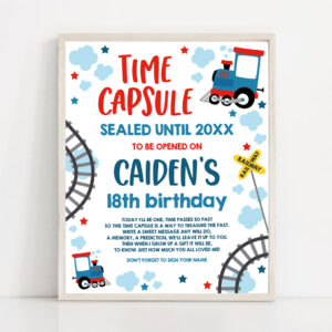 3 Choo Choo Train Birthday Time Capsule Matching Note Card Train Time Capsule Chugga Choo Train Birthday Party Instant Download Editable TC 1