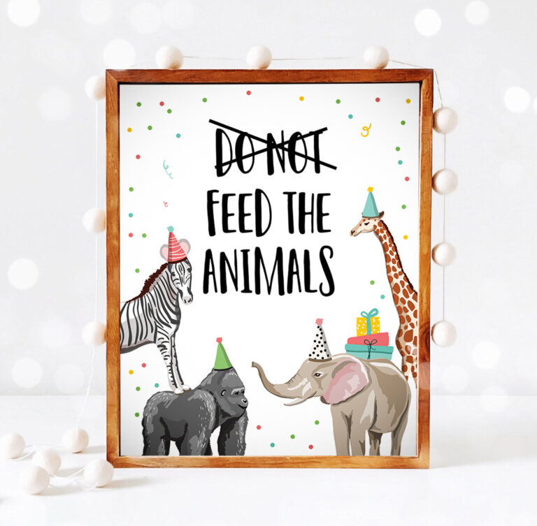 3 Dont Feed The Animals Birthday Sign Party Animals Decor Safari Birthday Wild One Animals Table Sign Zoo Party Jungle PRINTABLE 0142 1
