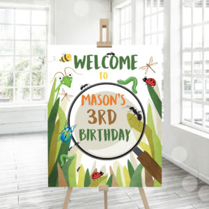 3 Editable Bug Birthday Party Welcome Sign Boy Bug Party Outdoor Bug Hunt Birthday Sign Table Sign Bugging Download Corjl Template PRINTABLE 0090 1