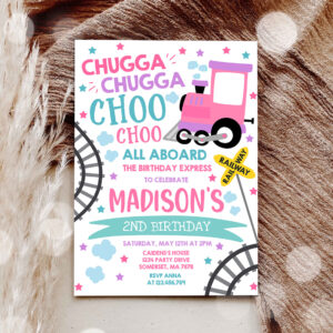 3 Editable Chugga Chugga Choo Choo Train Birthday Party Invitation Chugga Chugga Choo Choo Party Choo Choo Train Party Invite Instant Download TC 1